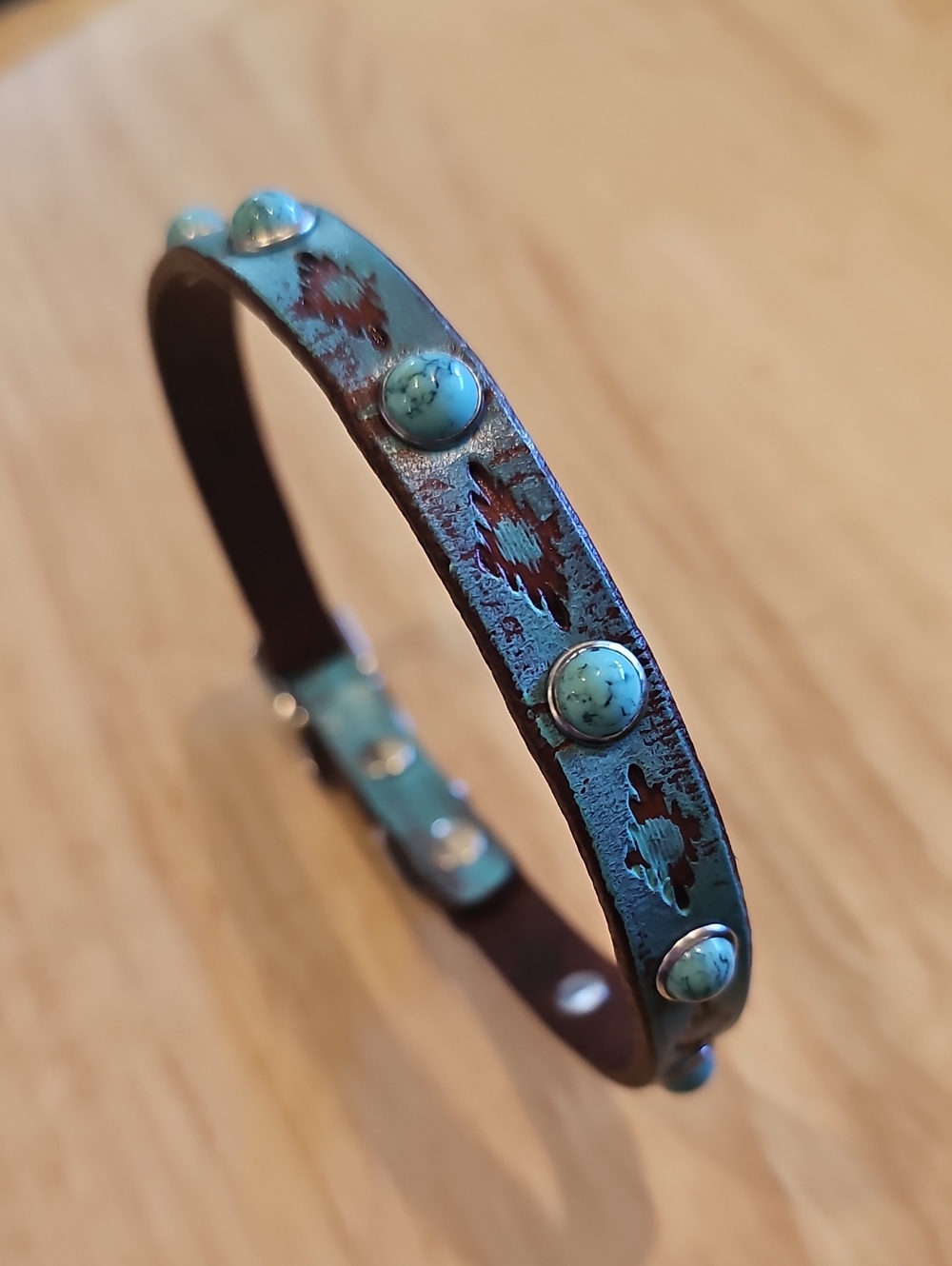 Handmade In BC Southwestern Leather Dog Collar